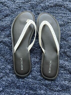 Body Glove Black Sandals with White Straps Size 8